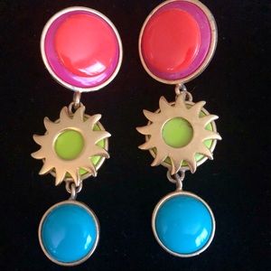 Super cute VTG 80’s multi-color earrings